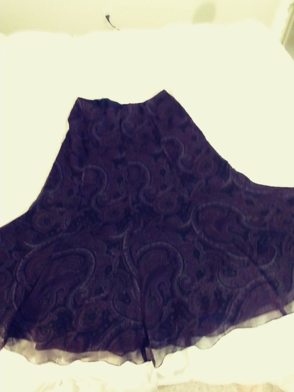 Ralph Lauren Vintage Classic 100% Silk Flounce Midi Skirt – Size 4